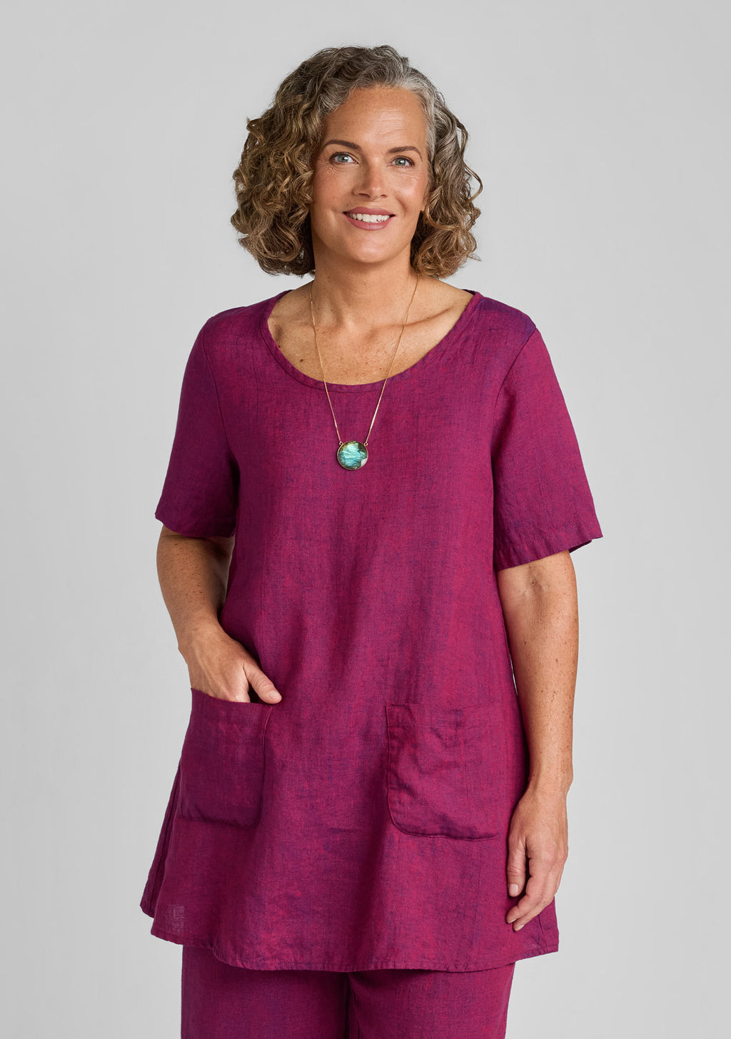 tee tunic linen t shirt red