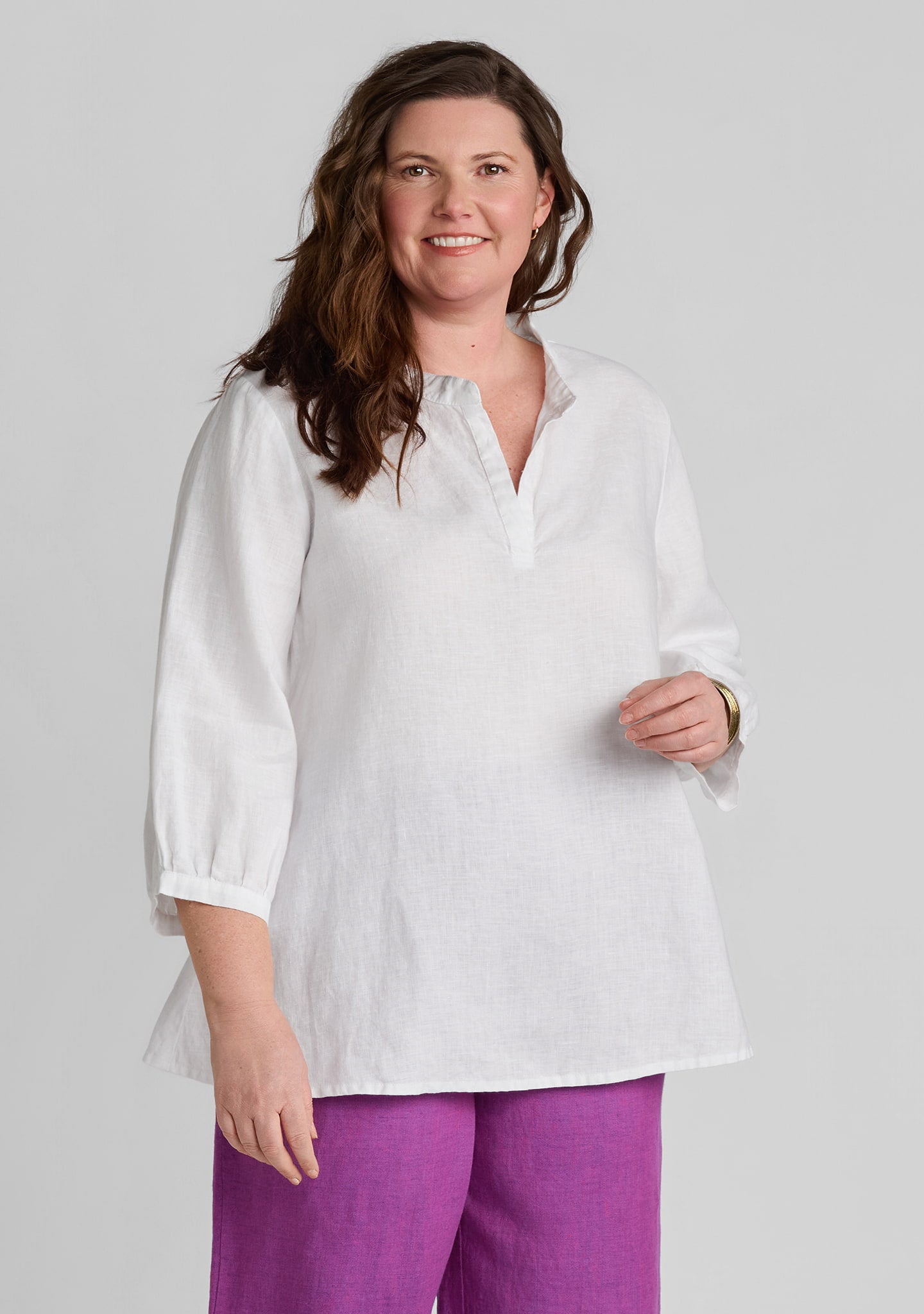 Terra Top - Linen Shirt - White