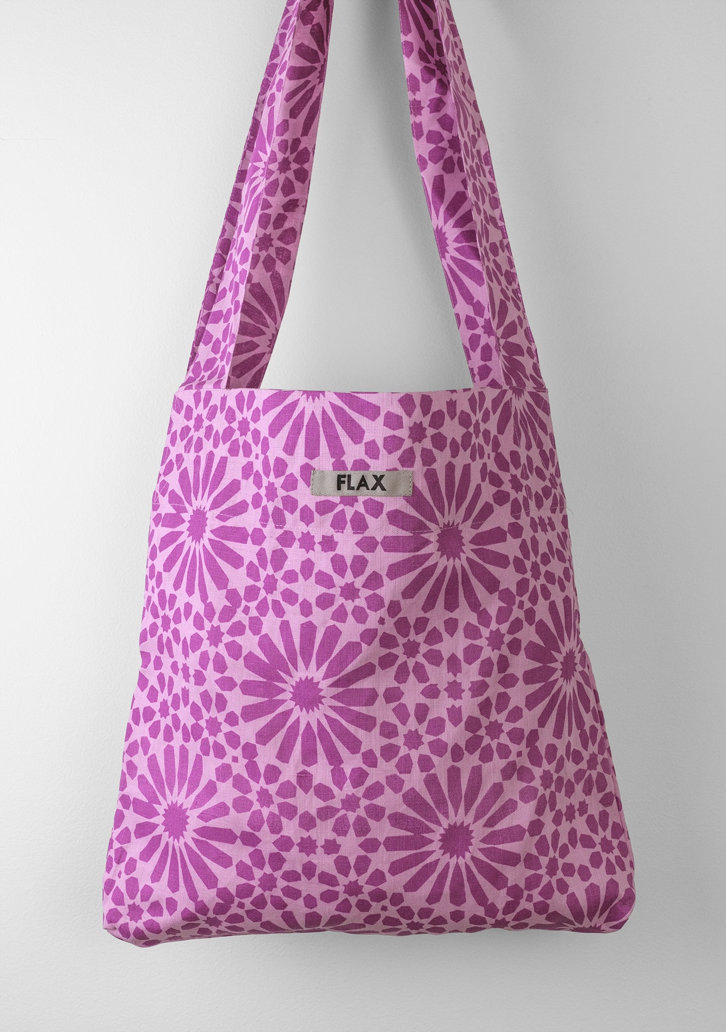 the bag linen shopping bag pink