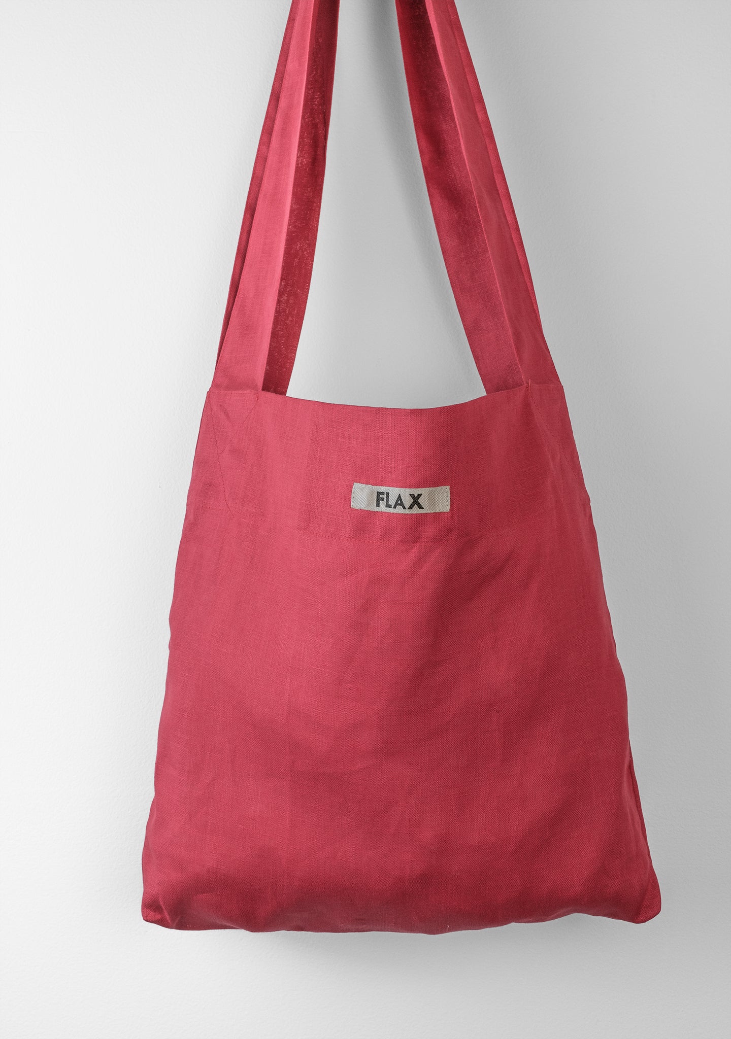 the bag linen shopping bag red