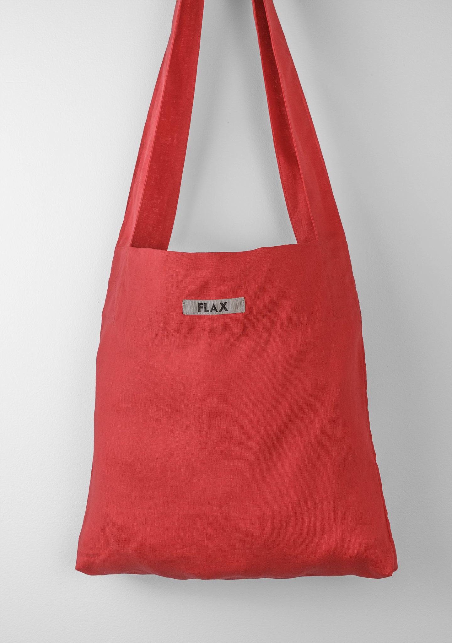 the bag linen shopping bag red