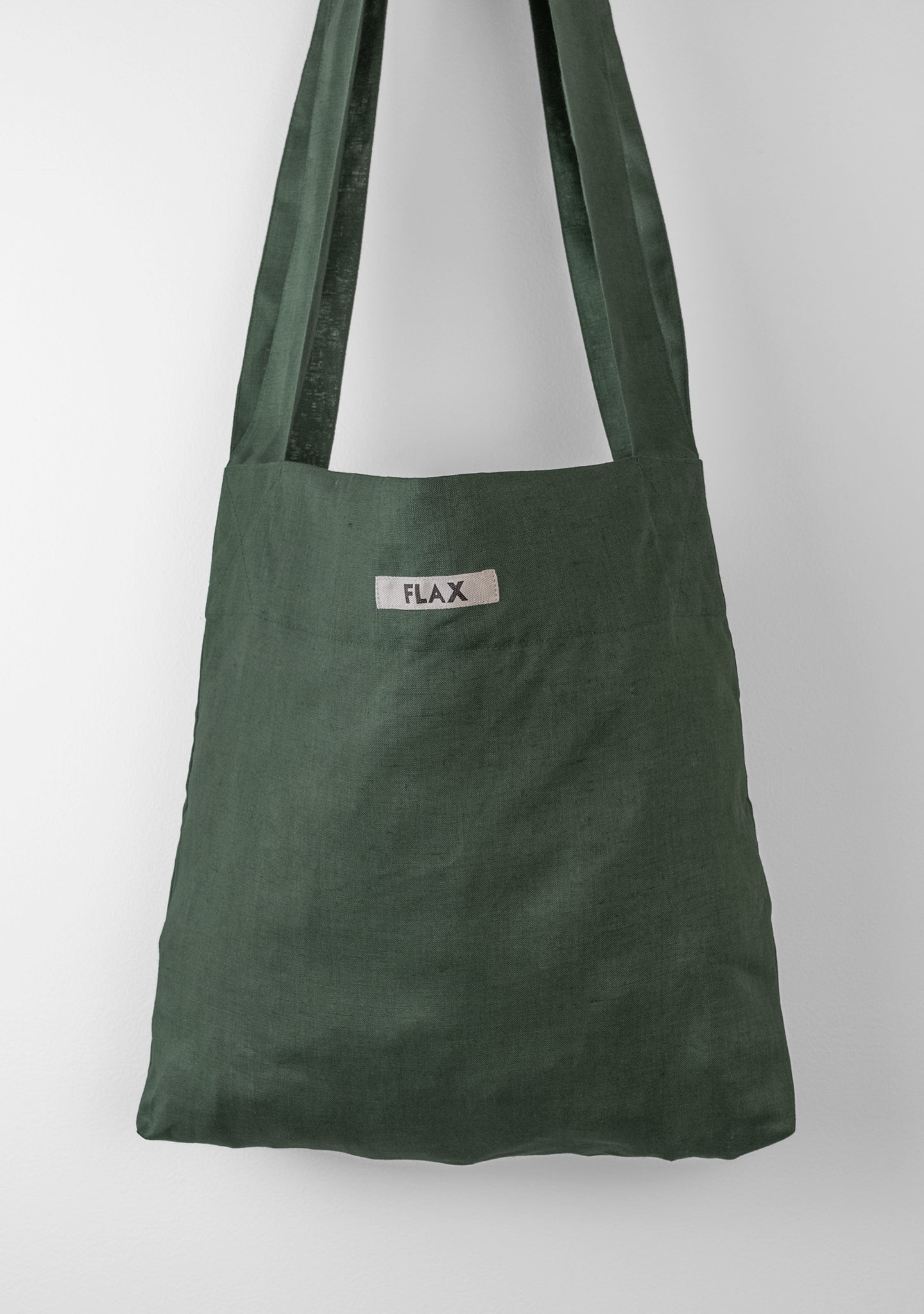 the bag linen shopping bag green