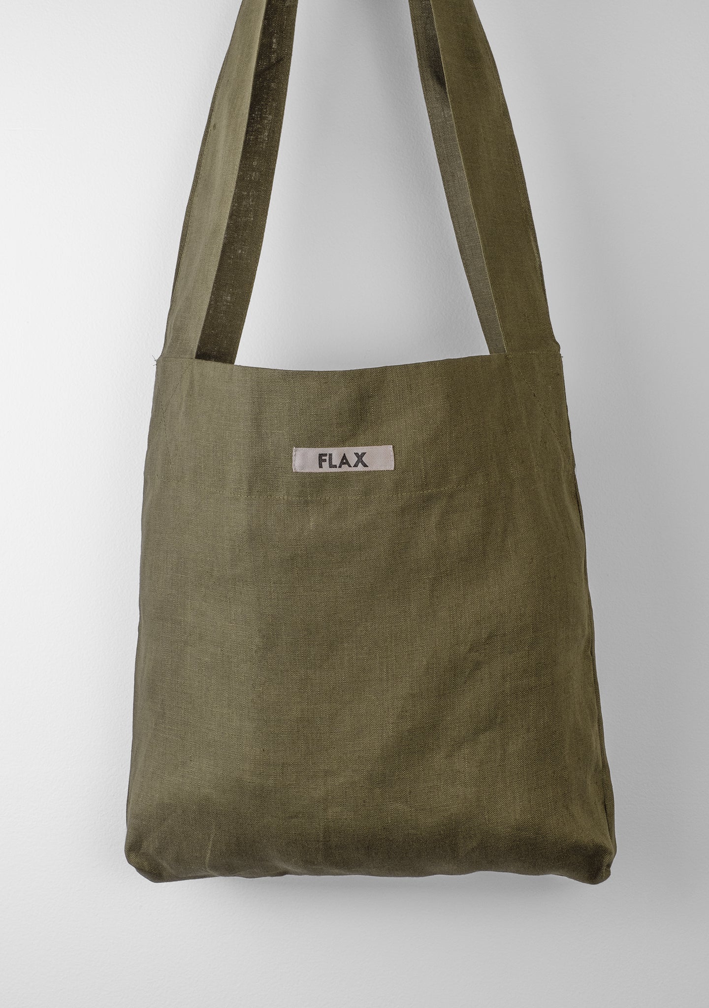 the bag linen shopping bag green