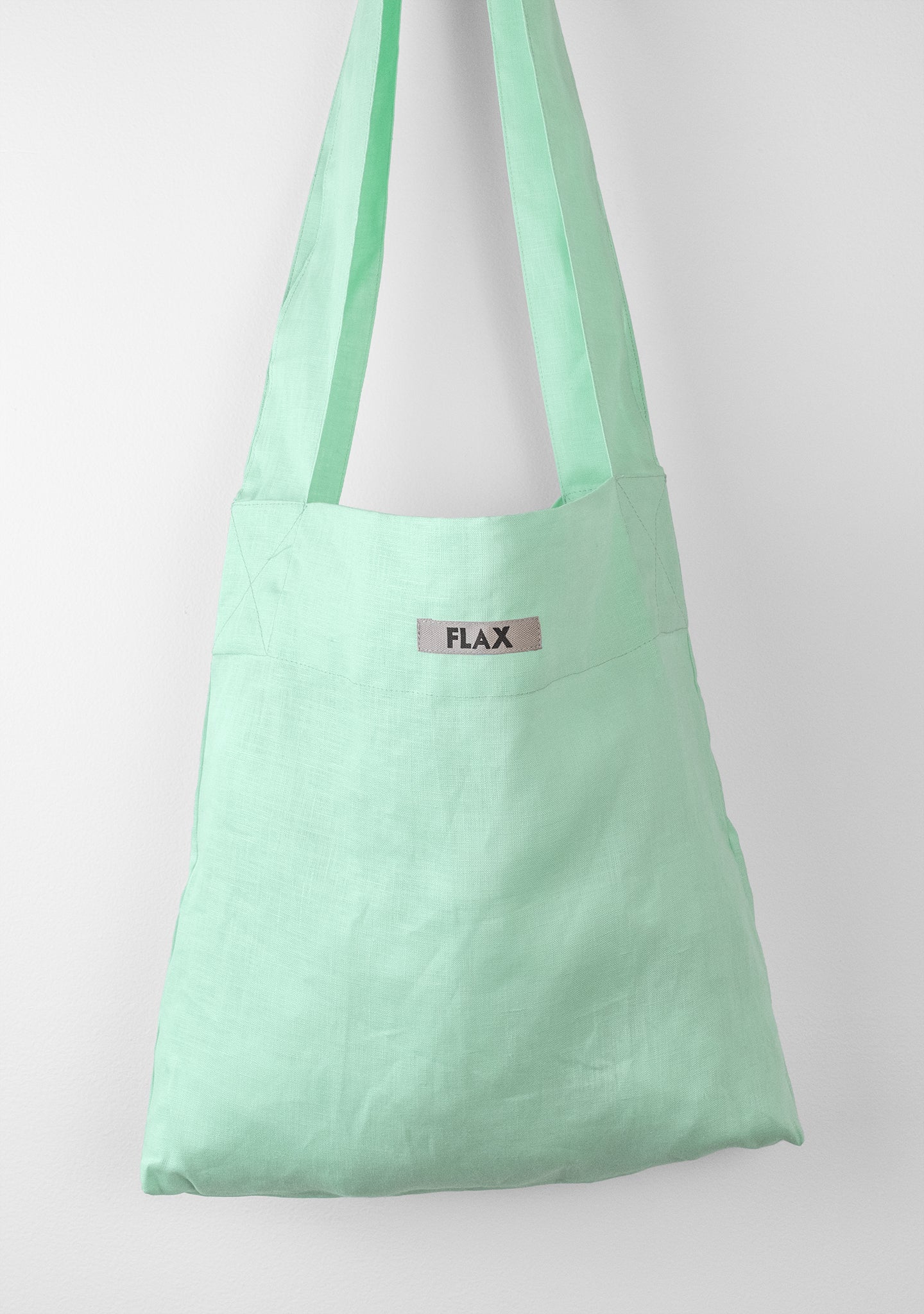 the bag linen shopping bag green