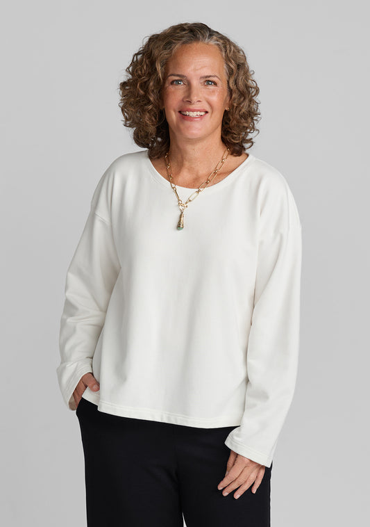 the comfy pull cotton blend shirt white