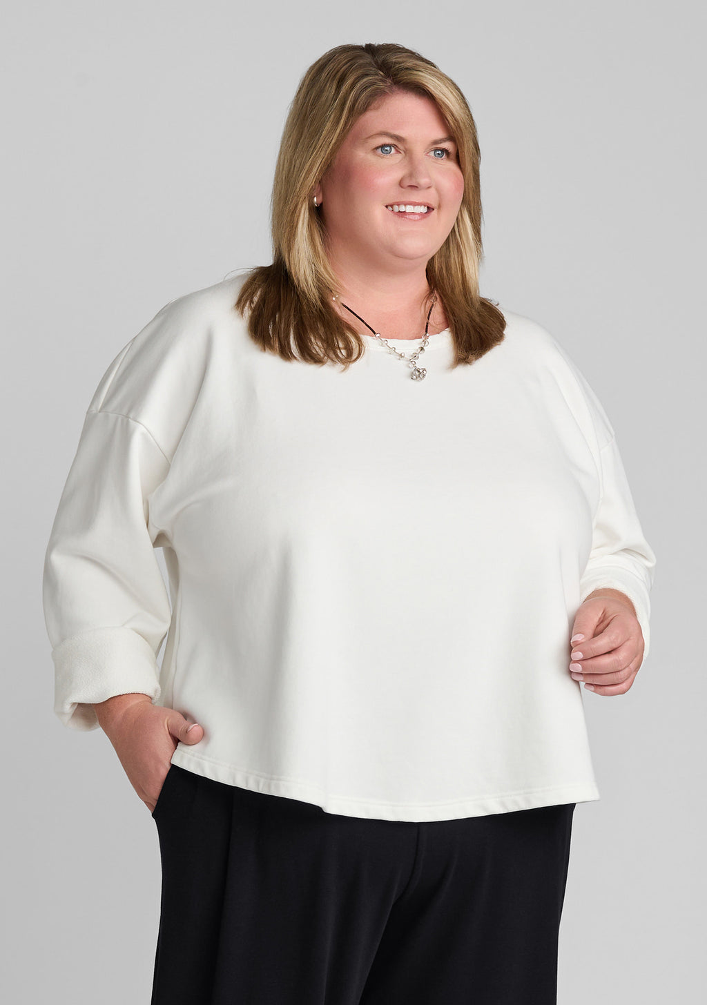 the comfy pull cotton blend shirt details