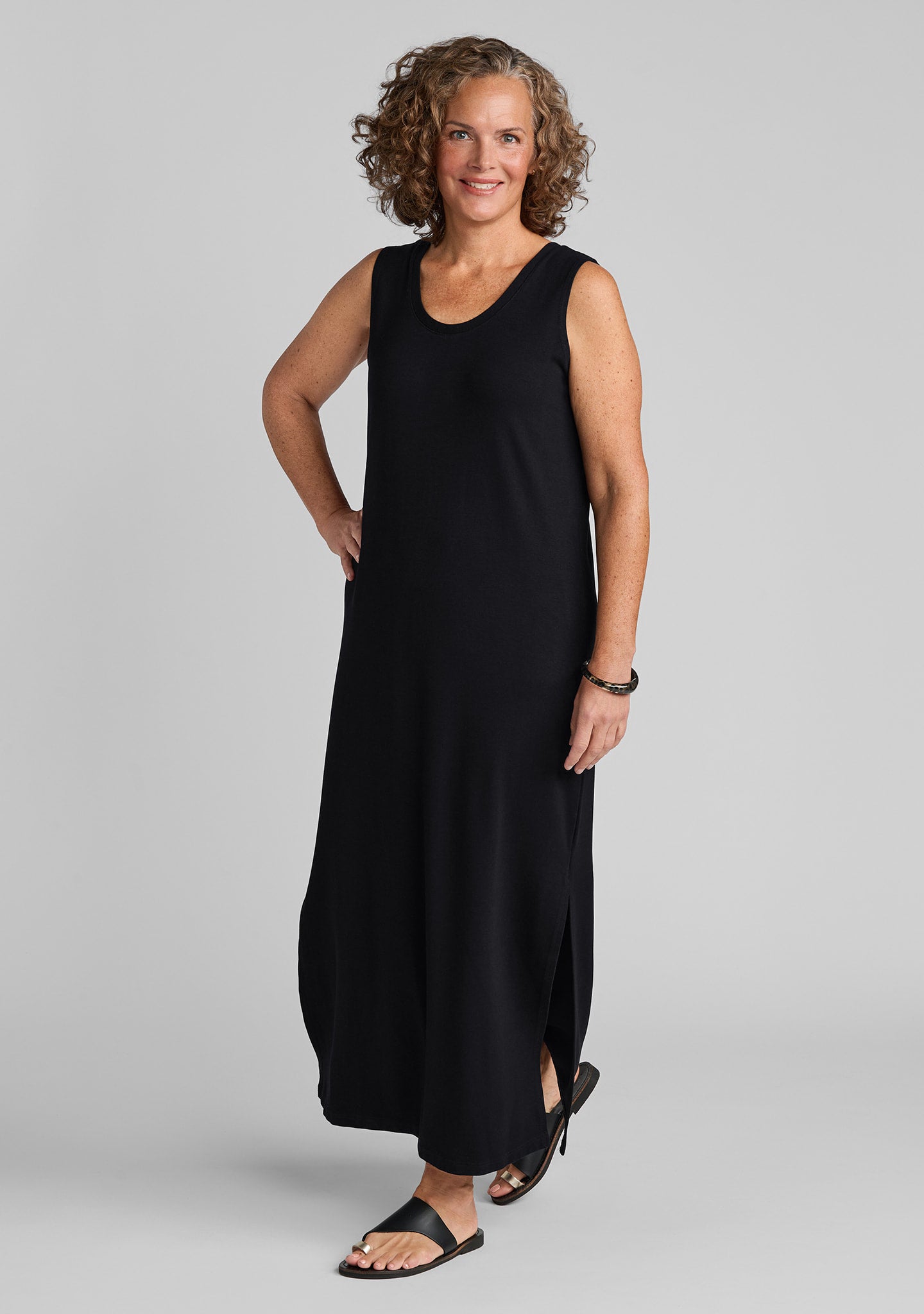viscose dress in black