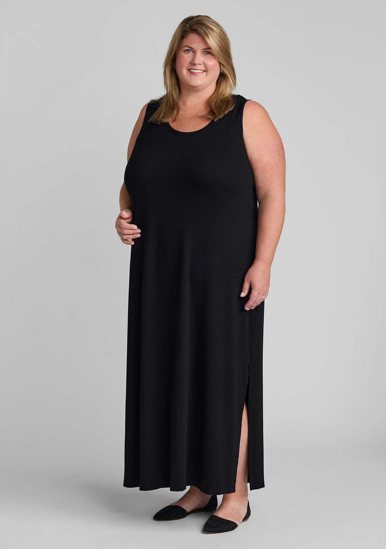 viscose dress in black