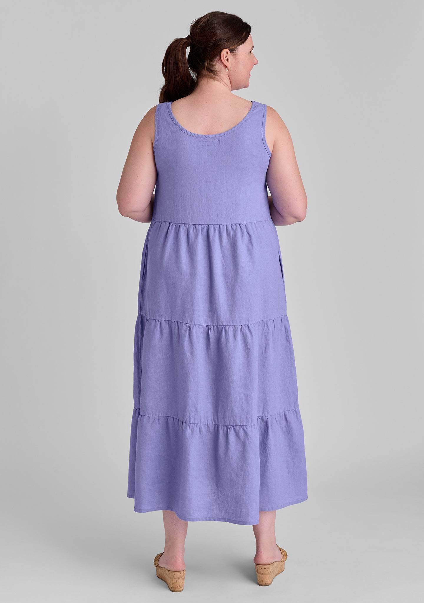 tiered dress linen maxi dress details