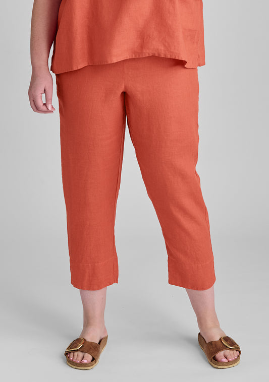 Linen Cropped Pants For Women - FLAX