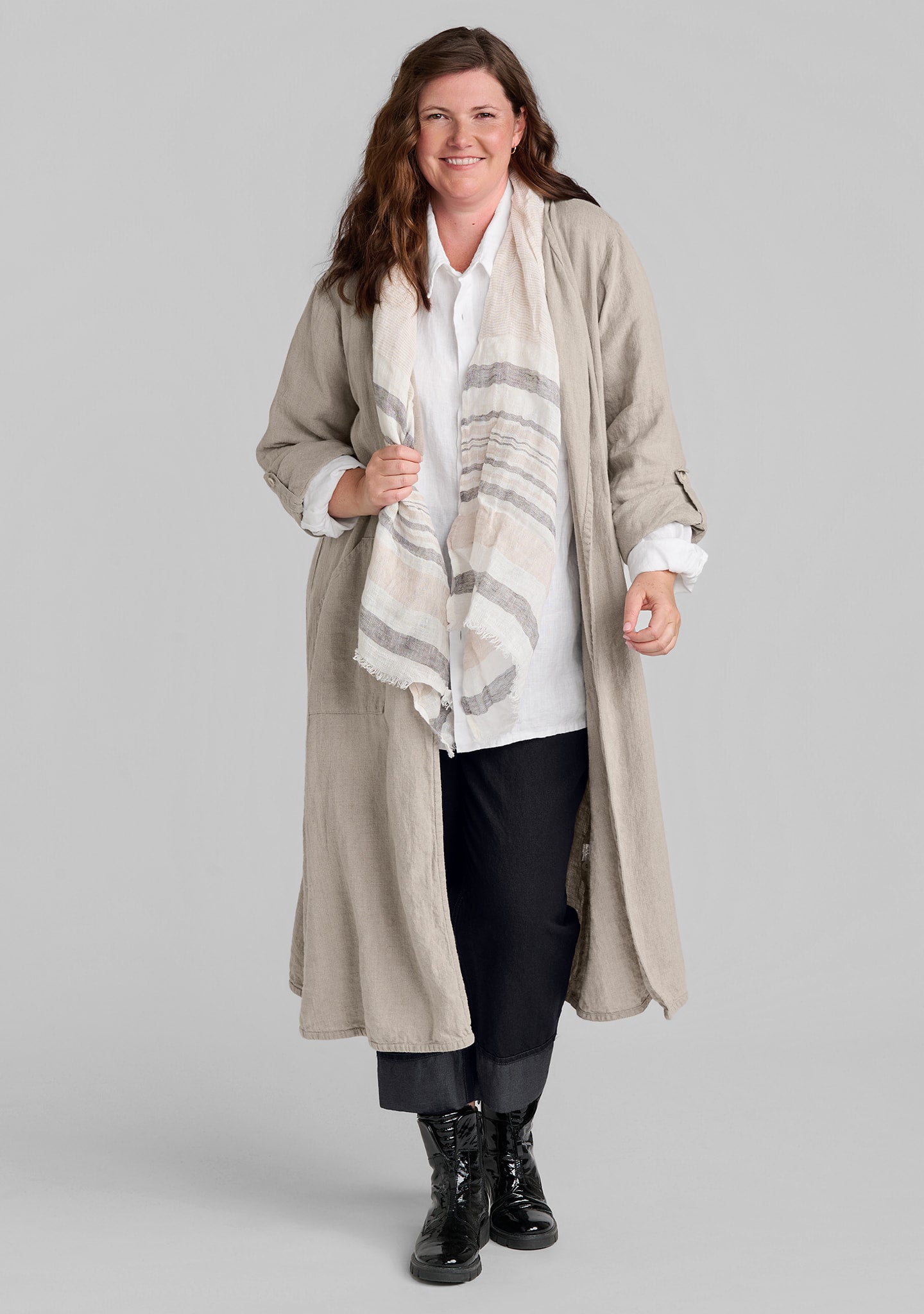 encore trench linen duster natural