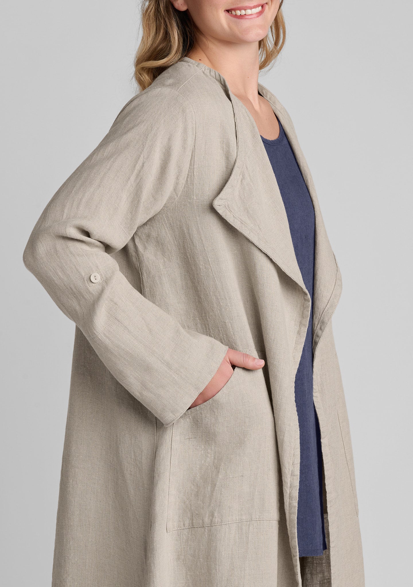 FLAX linen jacket in natural