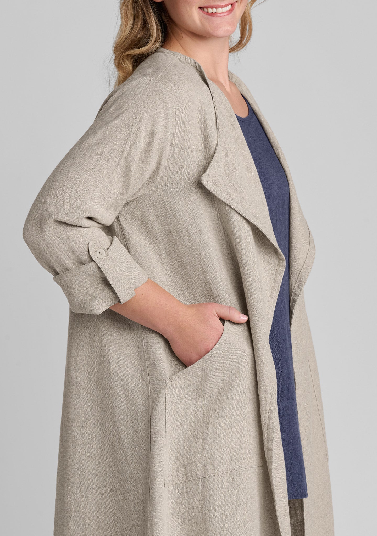 FLAX linen jacket in natural