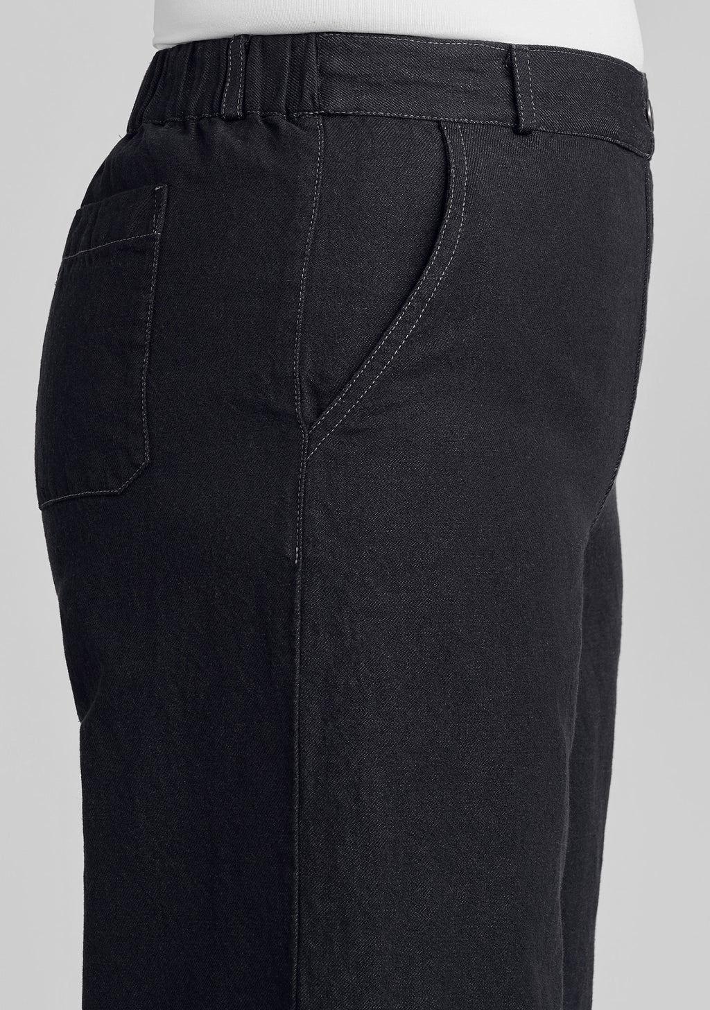 trouser linen/cotton denim pants details