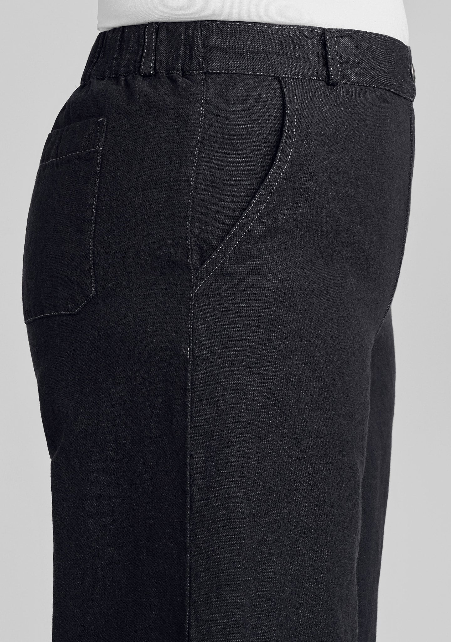 trouser linen/cotton denim pants details