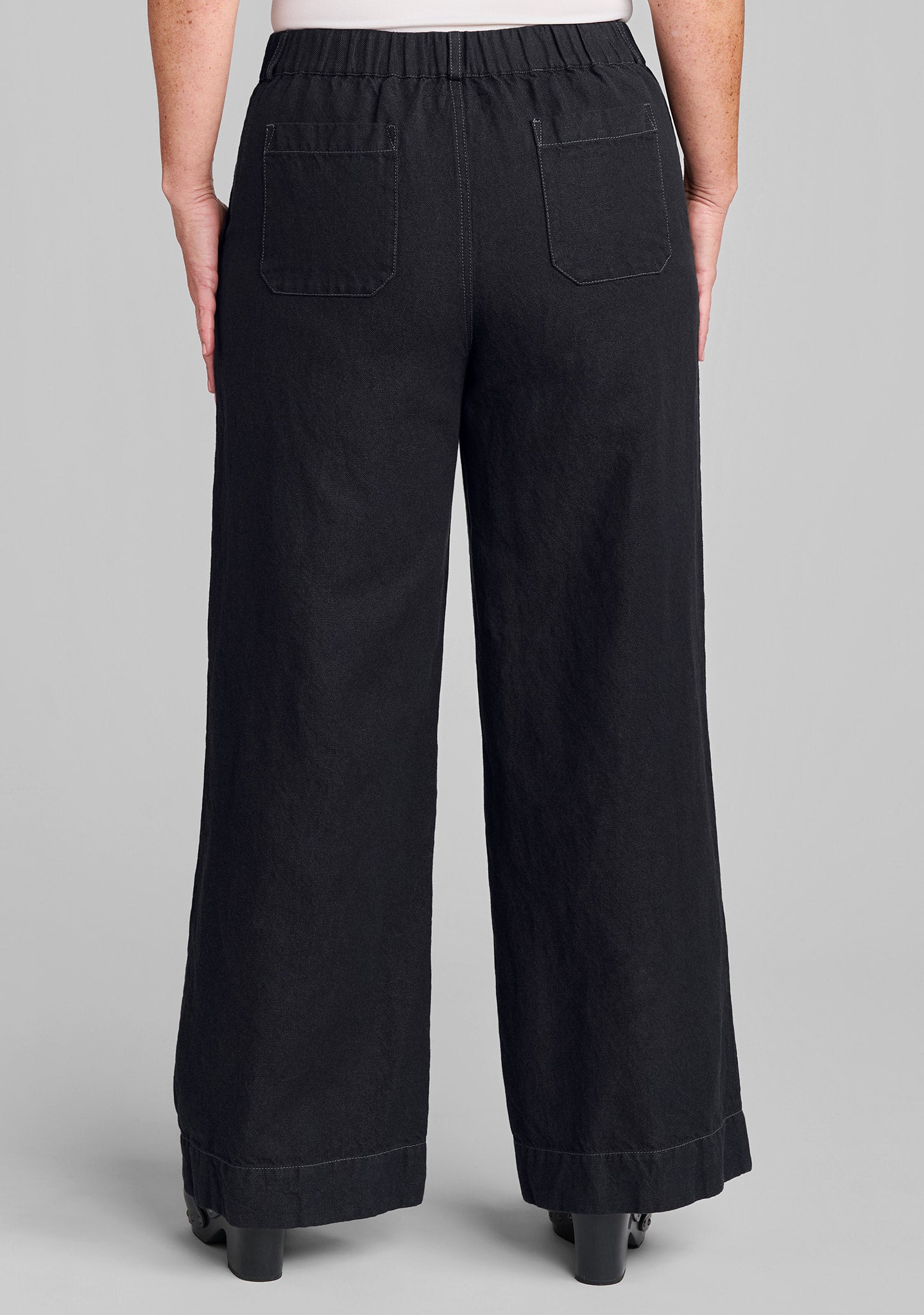 trouser linen/cotton denim pants details