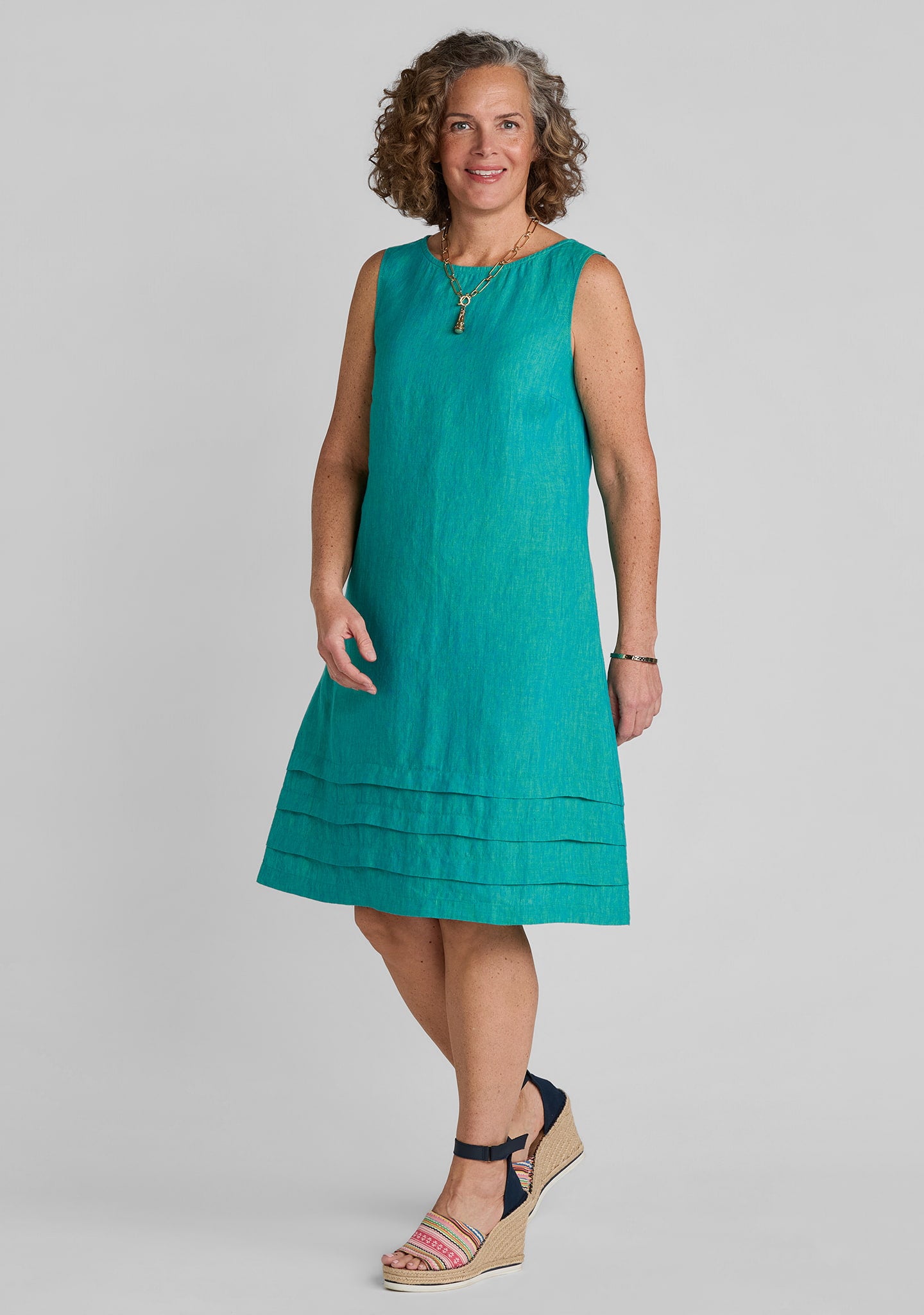 FLAX linen dress in green