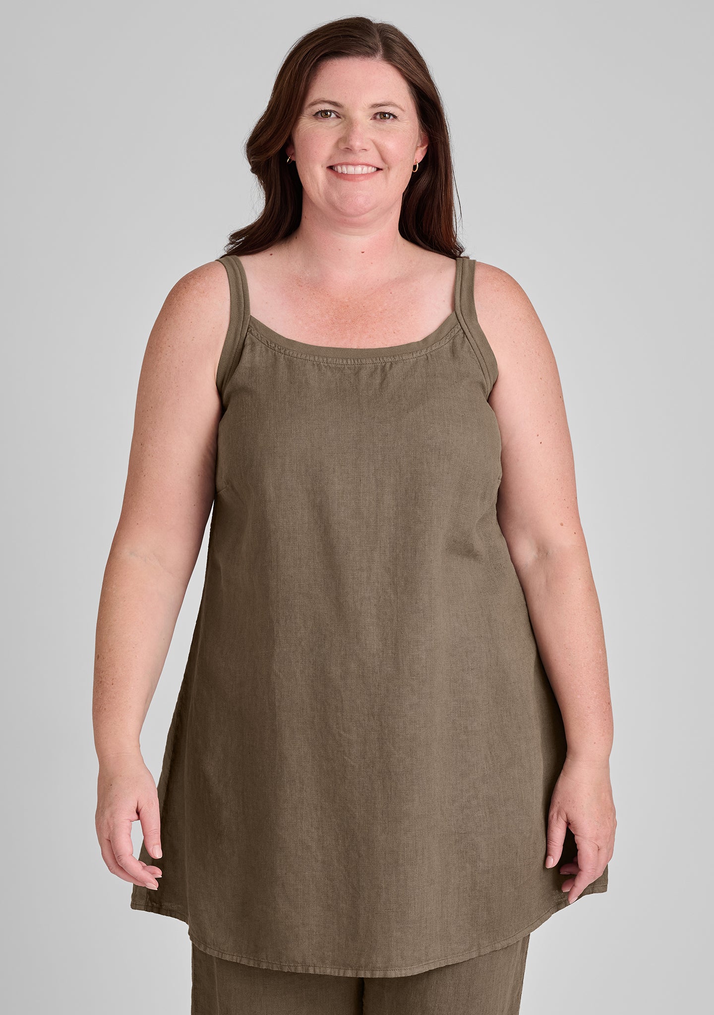 Upward Tunic - Linen Tank Top - FINAL SALE - Java