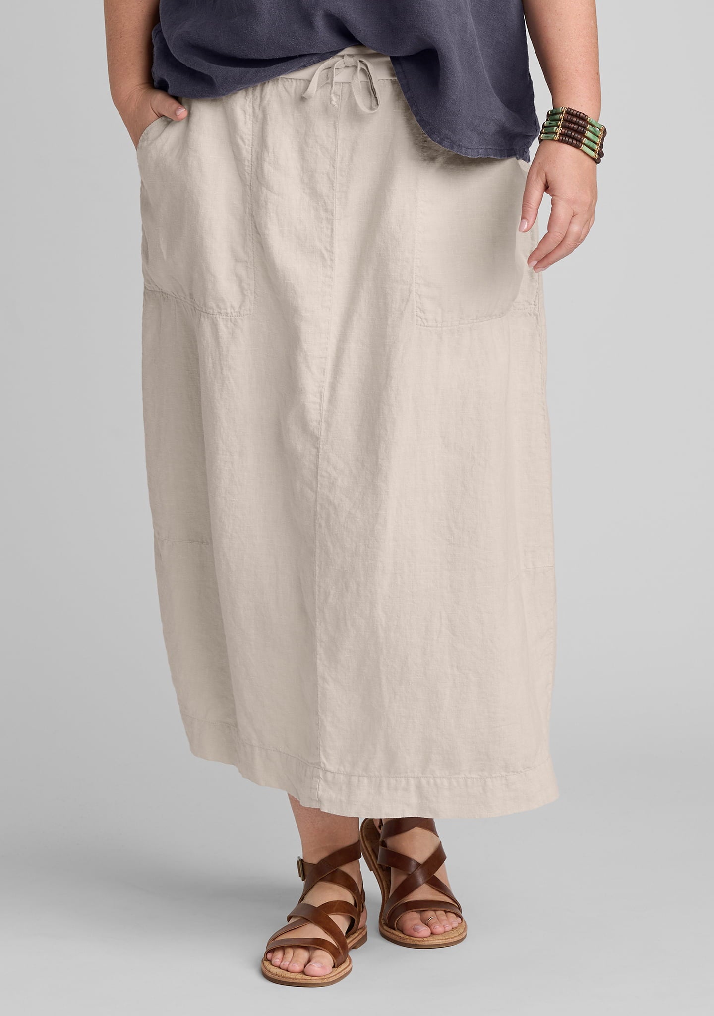 新品　Deuxieme Classe *Linen Flare Skirt Urban Skirt - Linen Skirt – FLAX