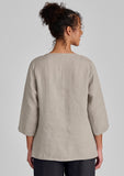 v pullover linen shirt details