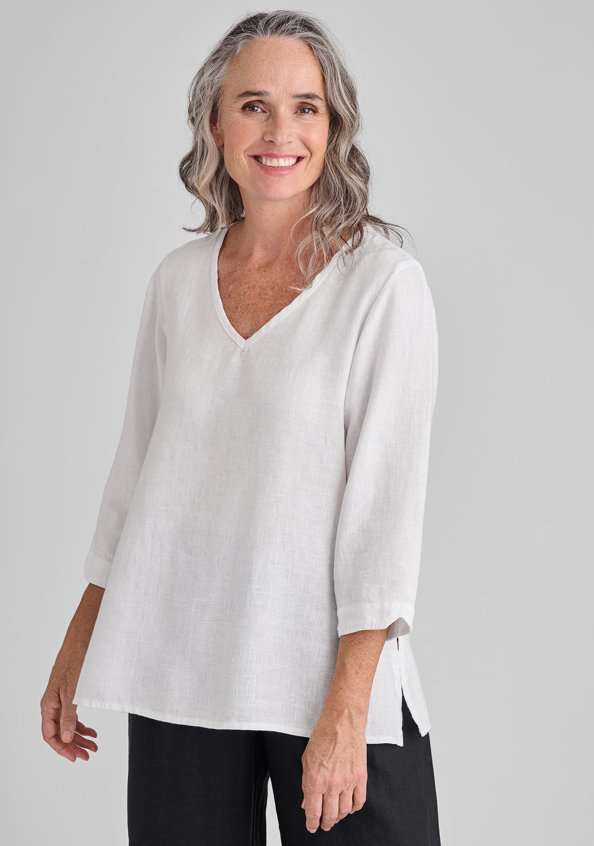 V Pullover - Linen Shirt – FLAX