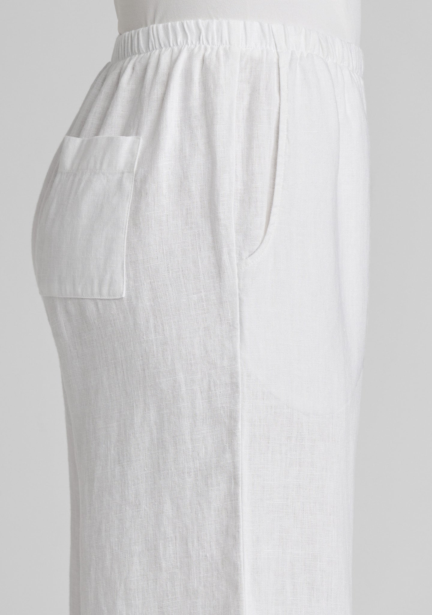 vented cuff pant linen pants with elastic waist details
