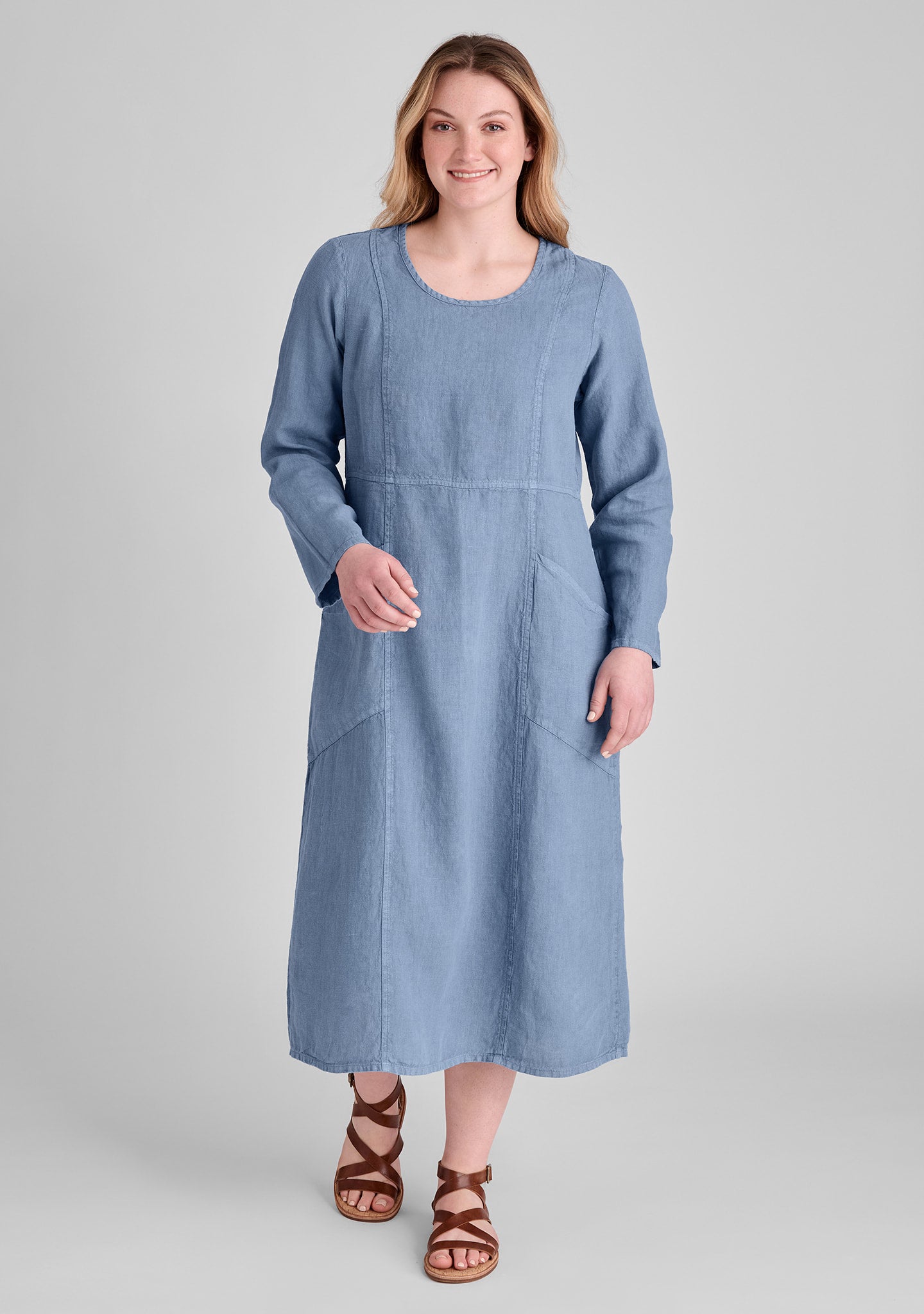 FLAX linen dress in blue