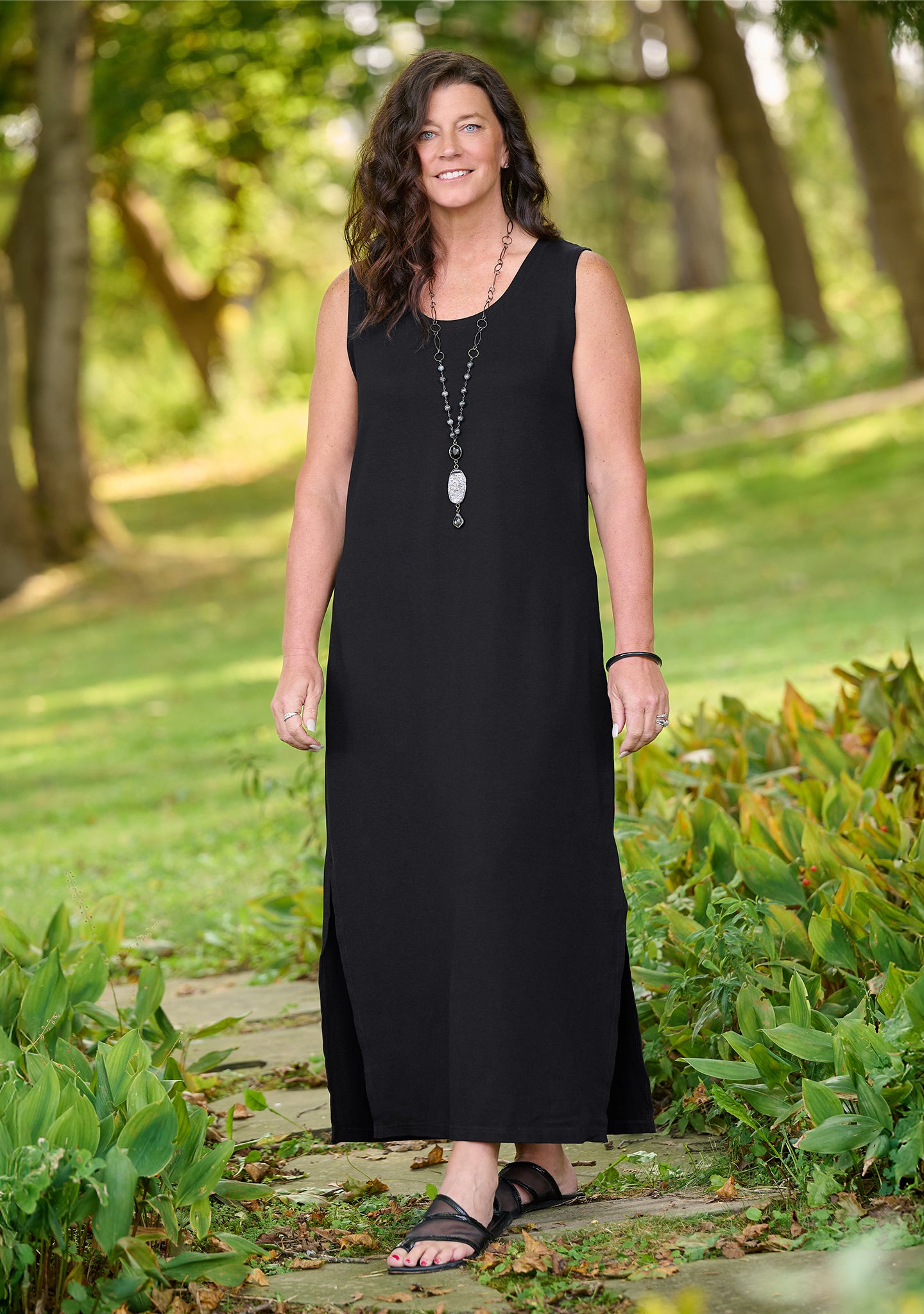 spandex cotton blend dress in black