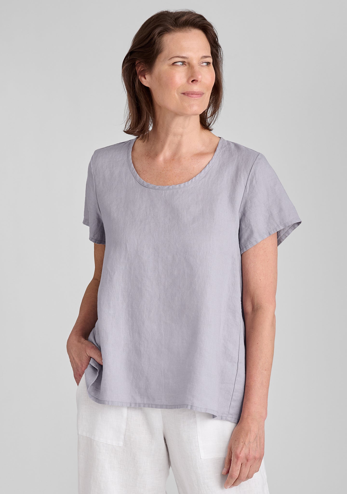 weightless tee linen t shirt grey