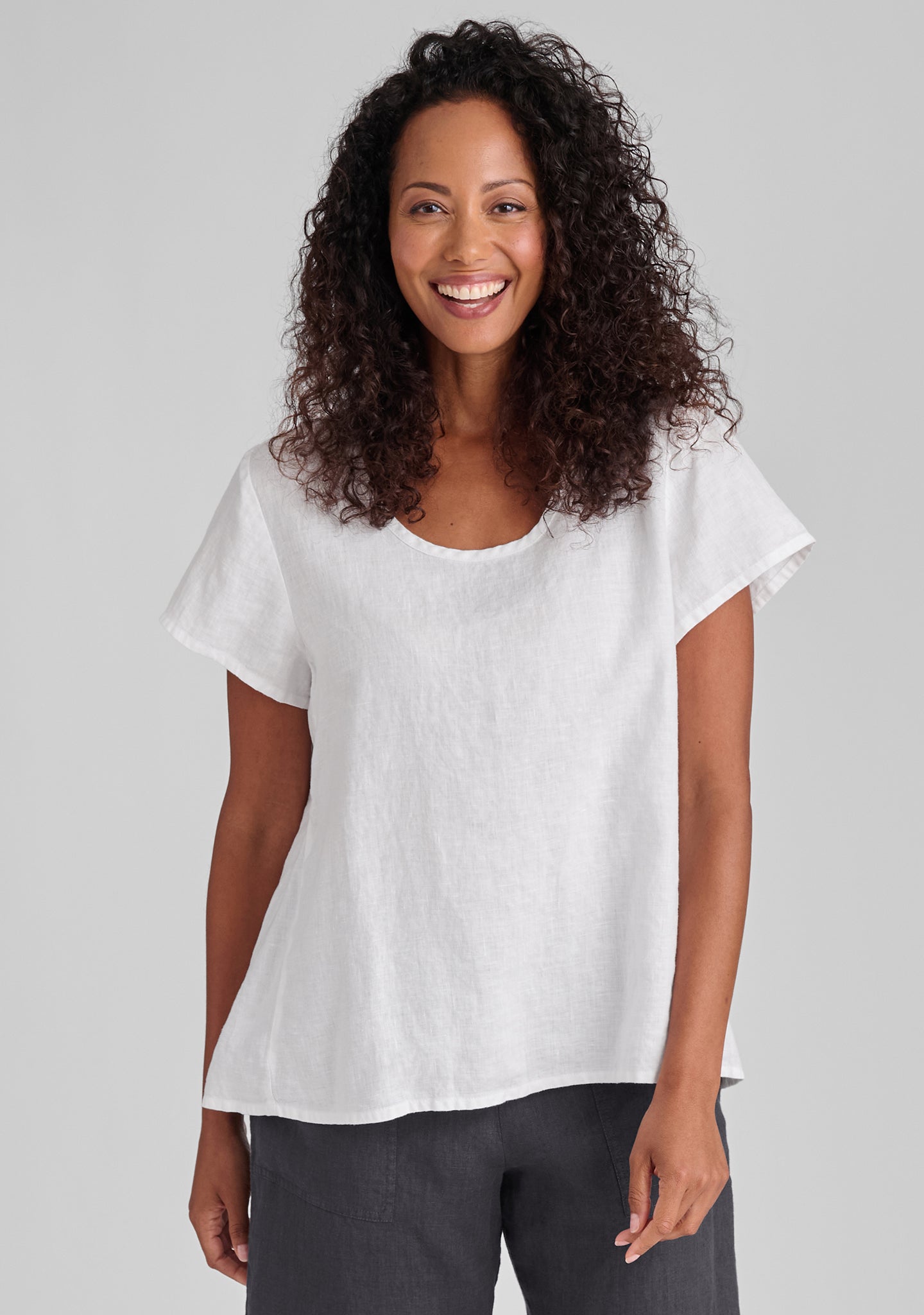 New FLAX Lofty Linen Top Tee selling Pocket 2G 2X White