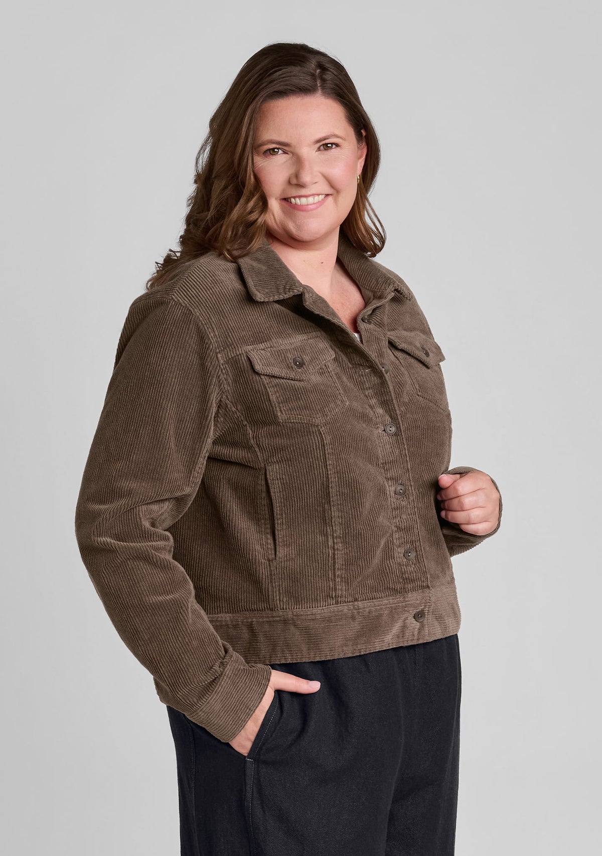 western jacket cotton blend jacket brown