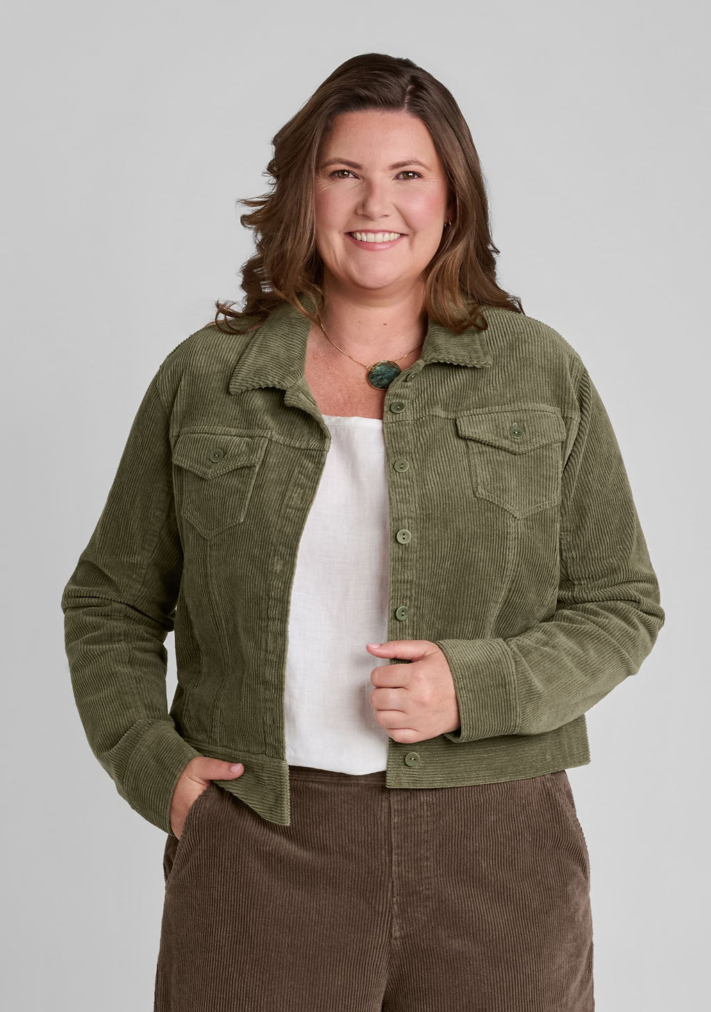 western jacket cotton blend jacket green