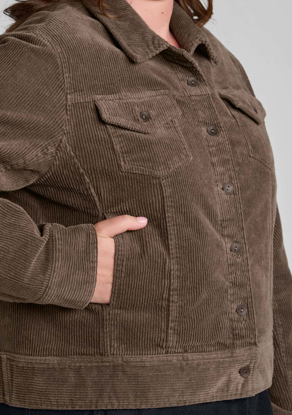 hand in pocket close up on jacket