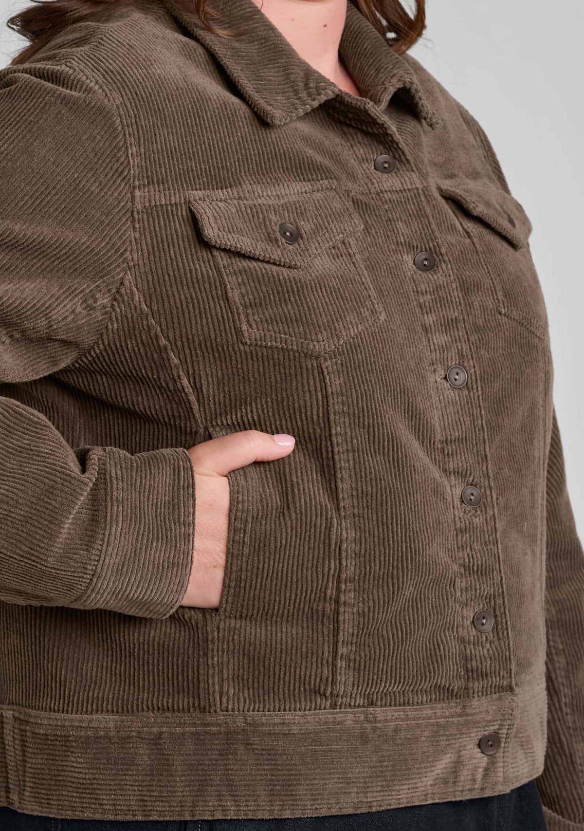 hand in pocket close up on jacket