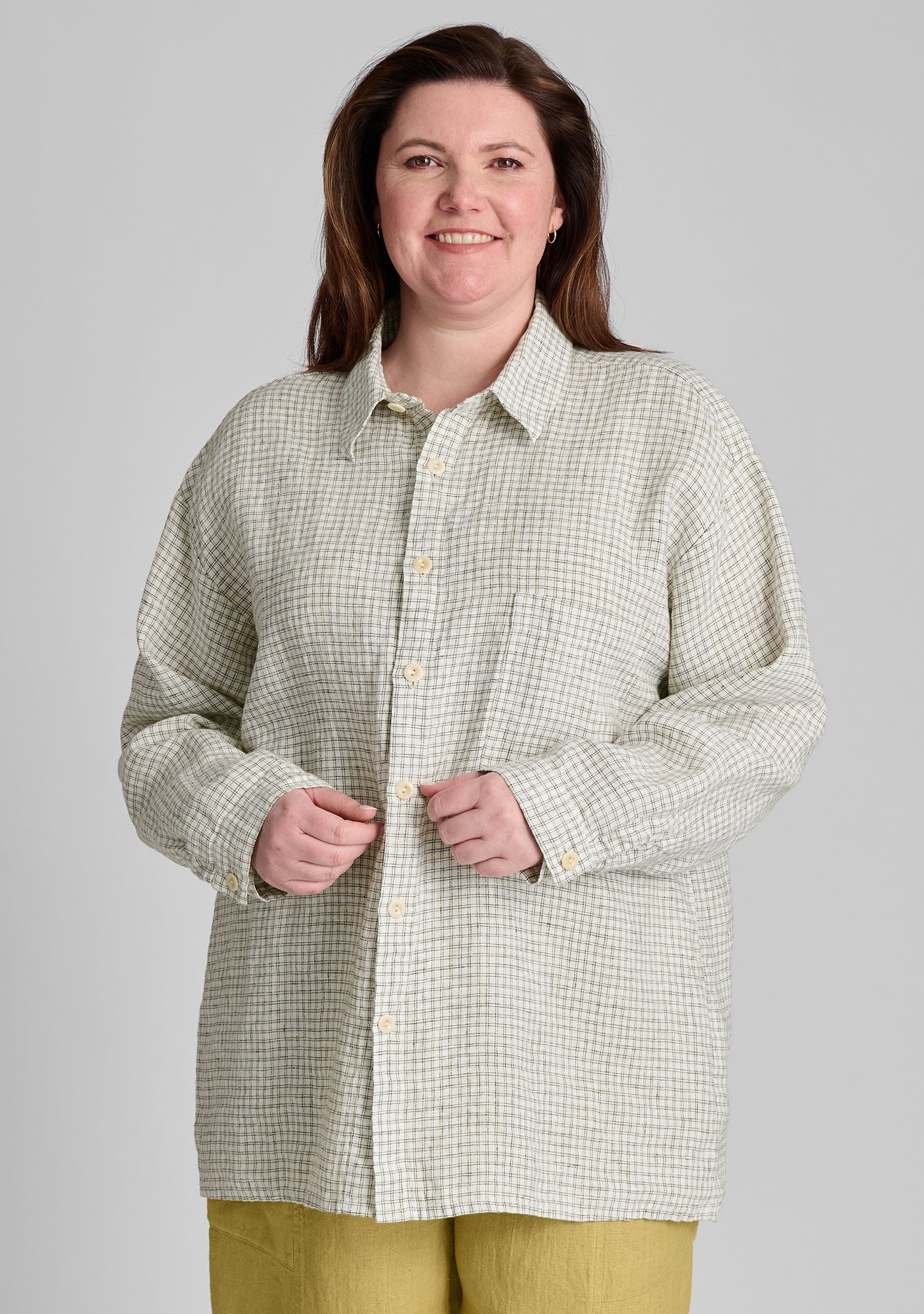 whole shirt linen button down shirt green