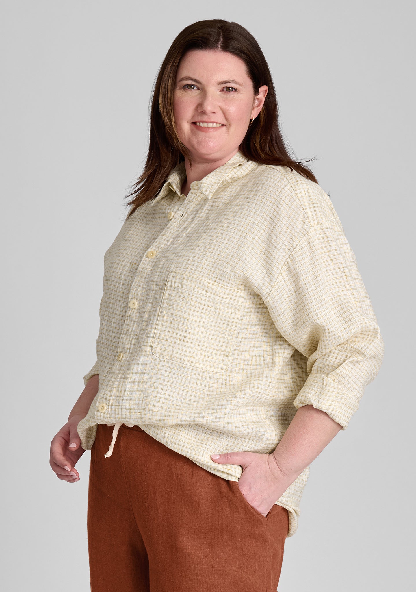 whole shirt linen button down shirt yellow