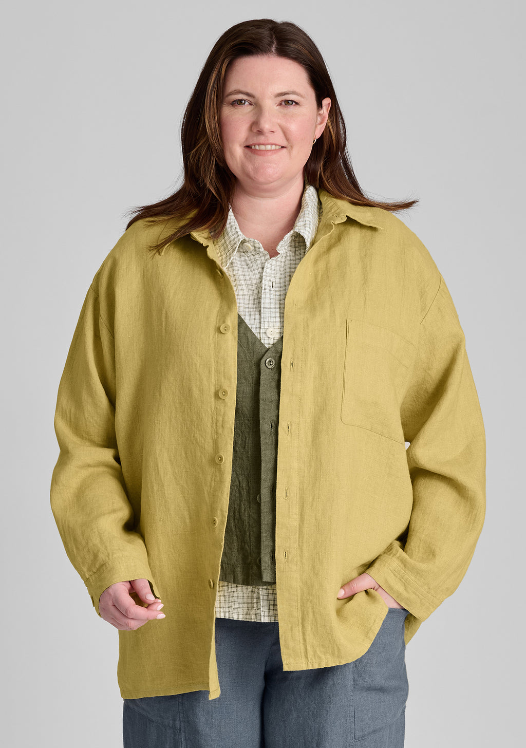 whole shirt linen button down shirt yellow