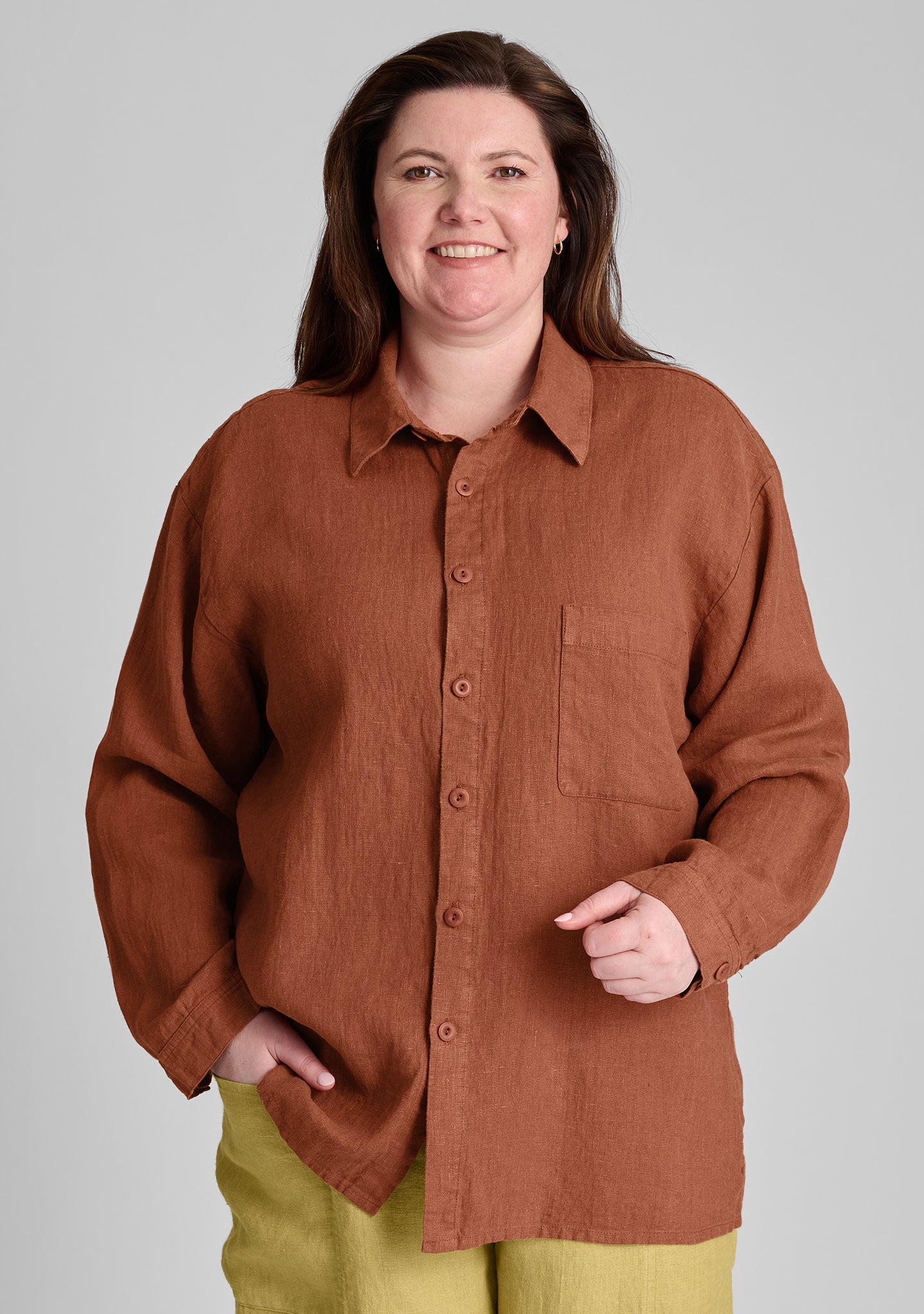 whole shirt linen button down shirt red