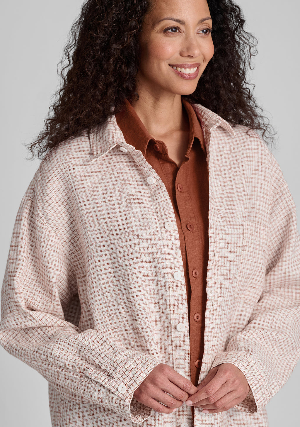 whole shirt linen button down shirt details