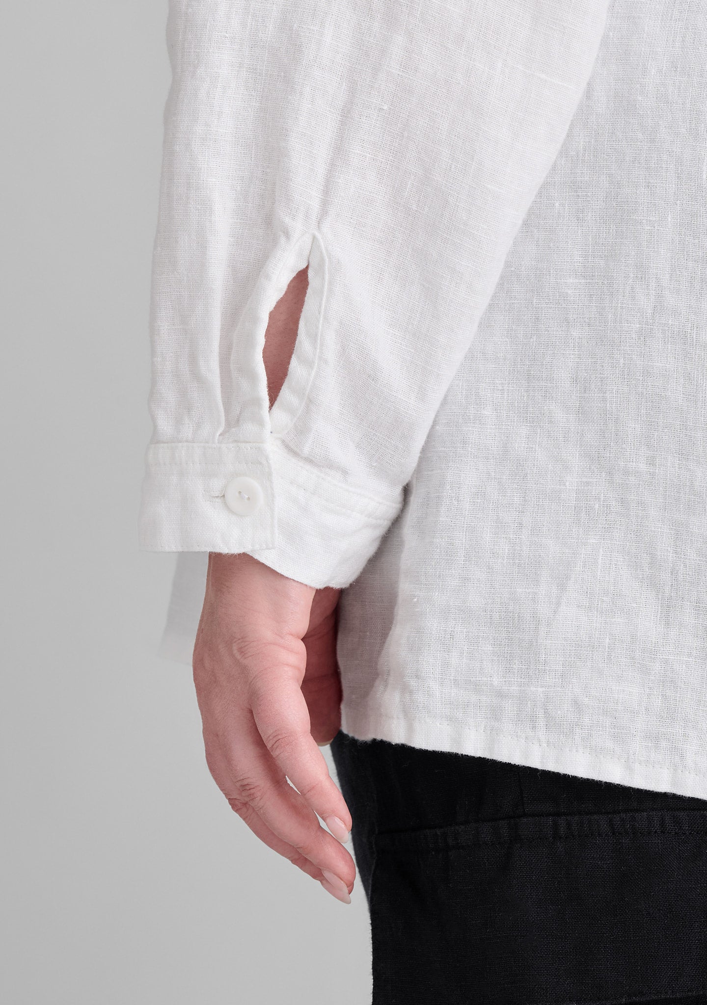 whole shirt linen button down shirt details