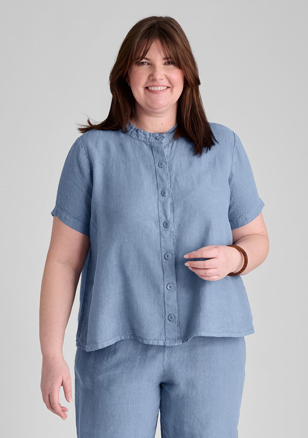 zdenka blouse linen top blue