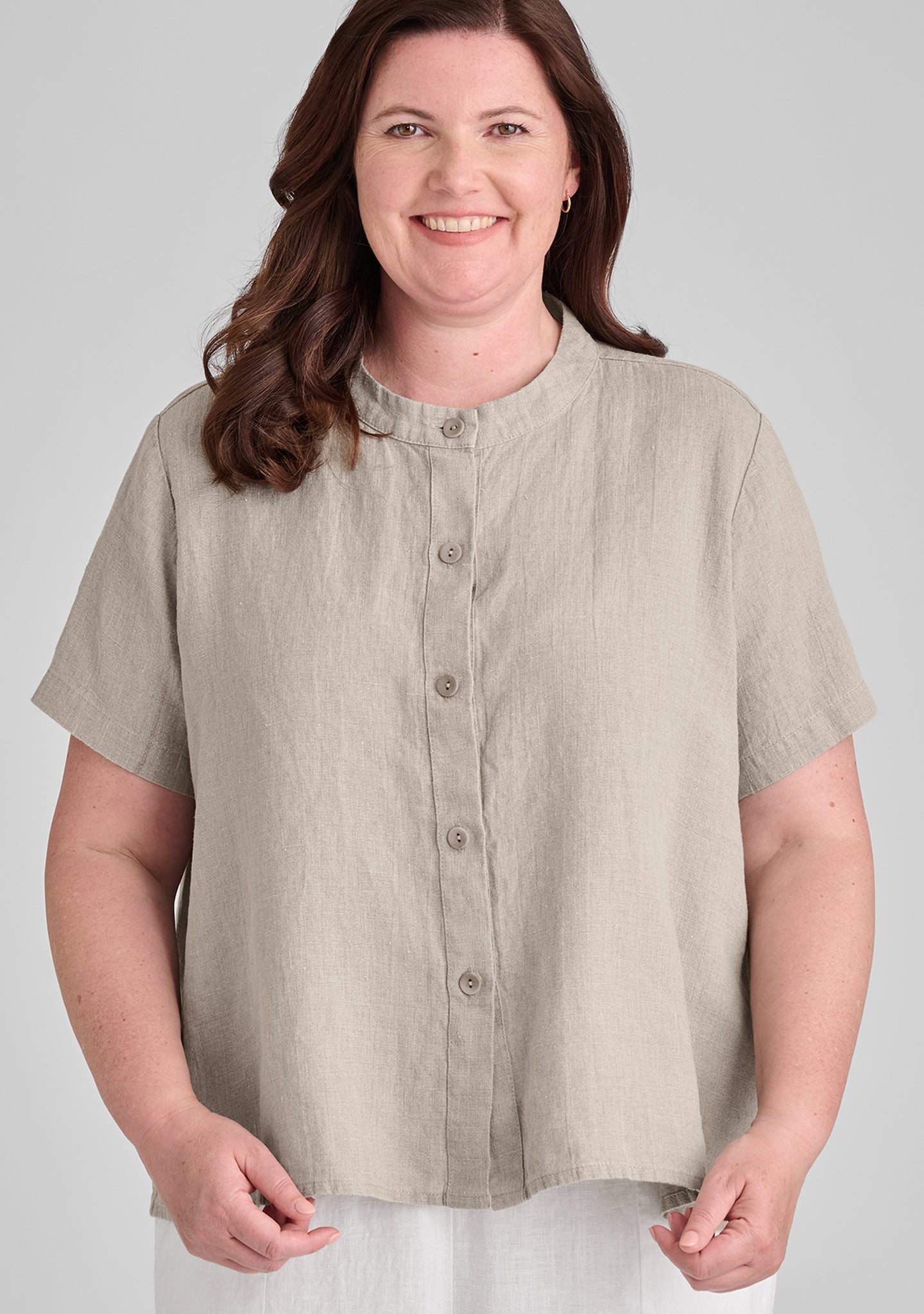 zdenka blouse linen button down shirt details