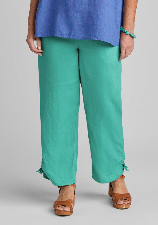zen pant linen pants with elastic waist green