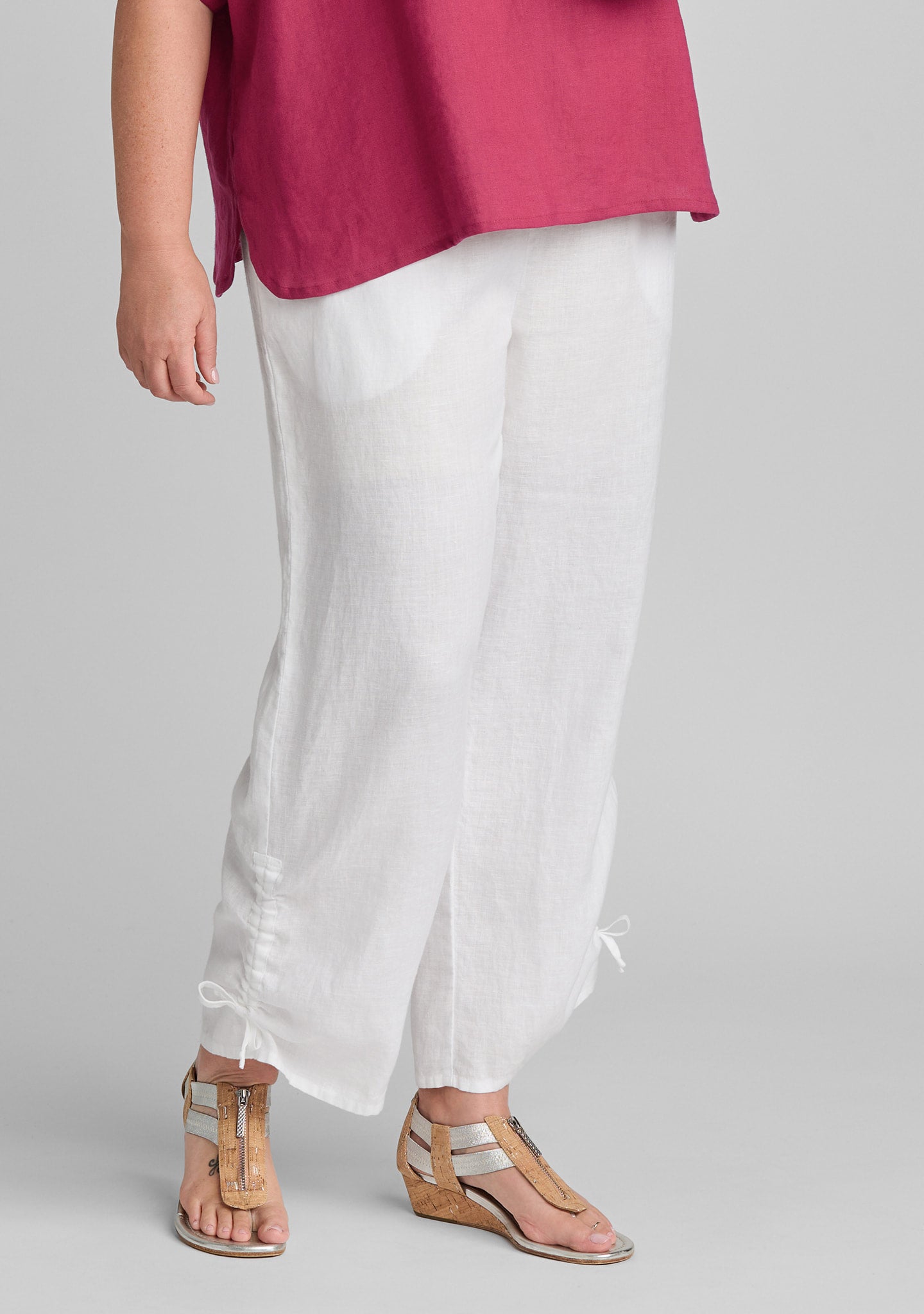 zen pant linen pants with elastic waist white