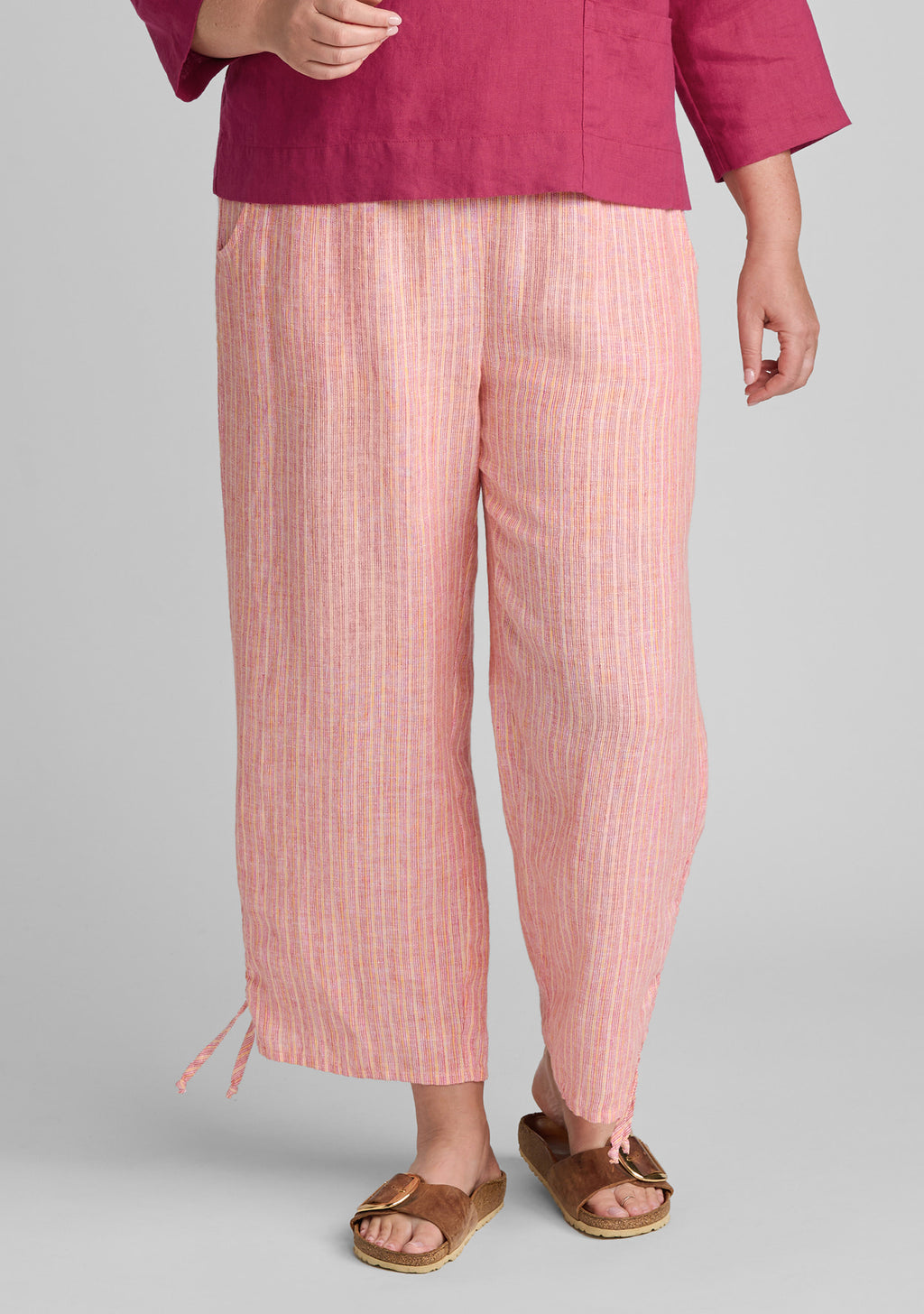zen pant linen pants with elastic waist multi