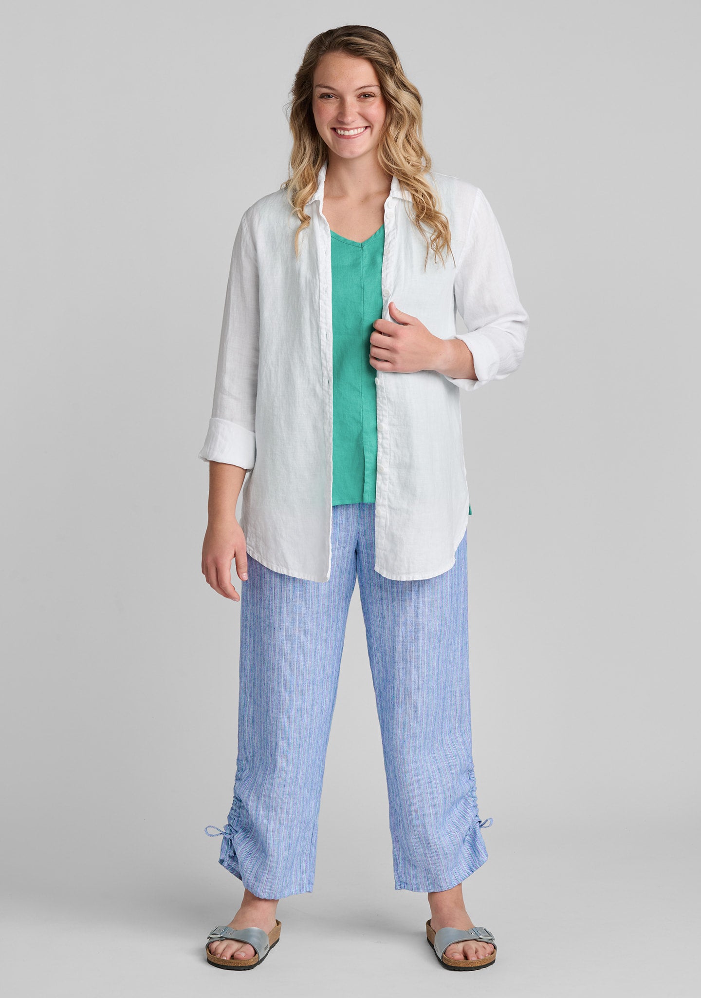 zen pant linen pants with elastic waist details