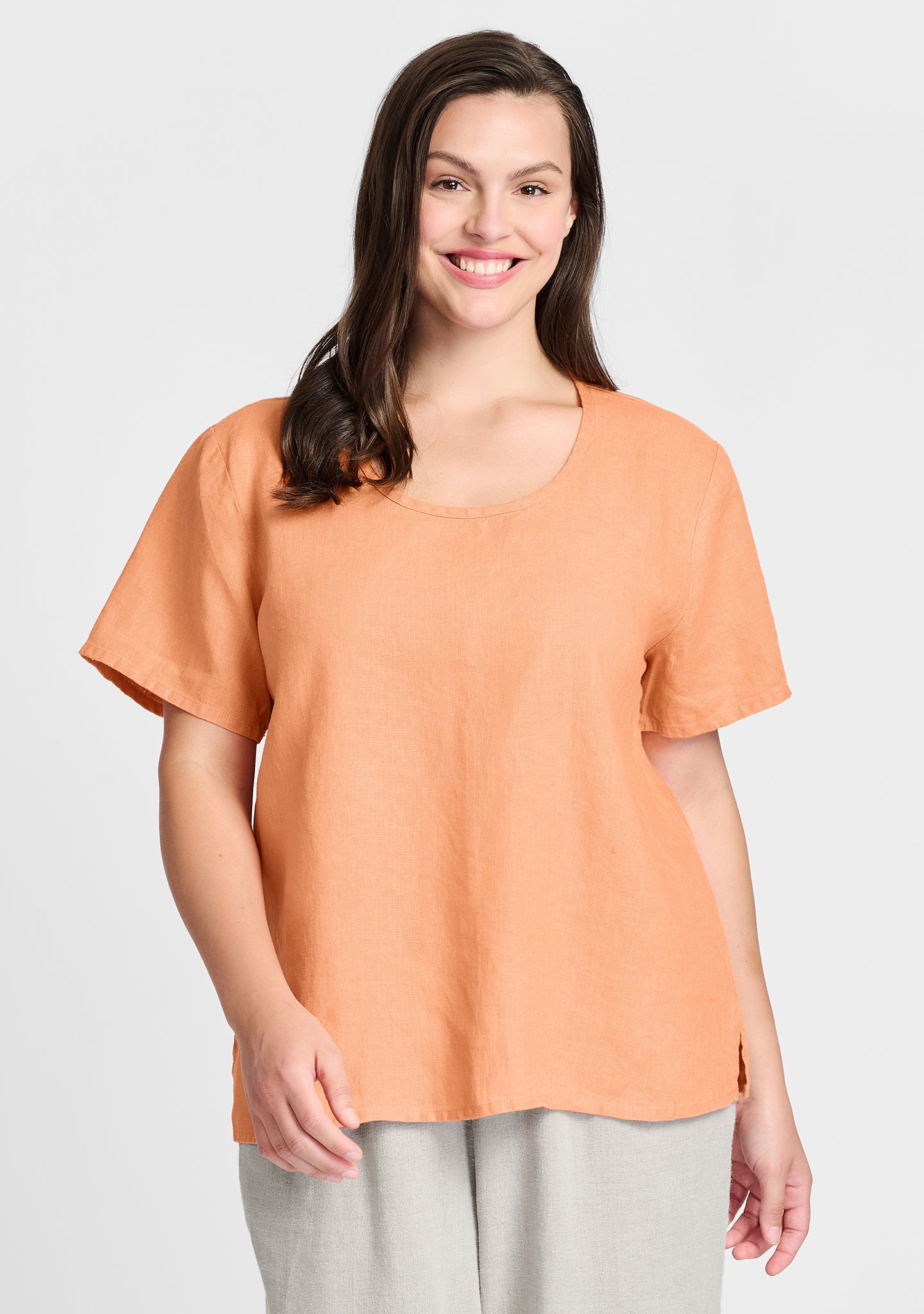 fundamental tee linen t shirt orange