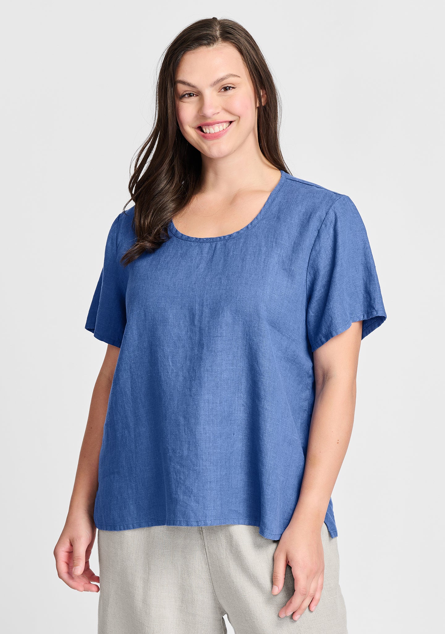 fundamental tee linen t shirt blue