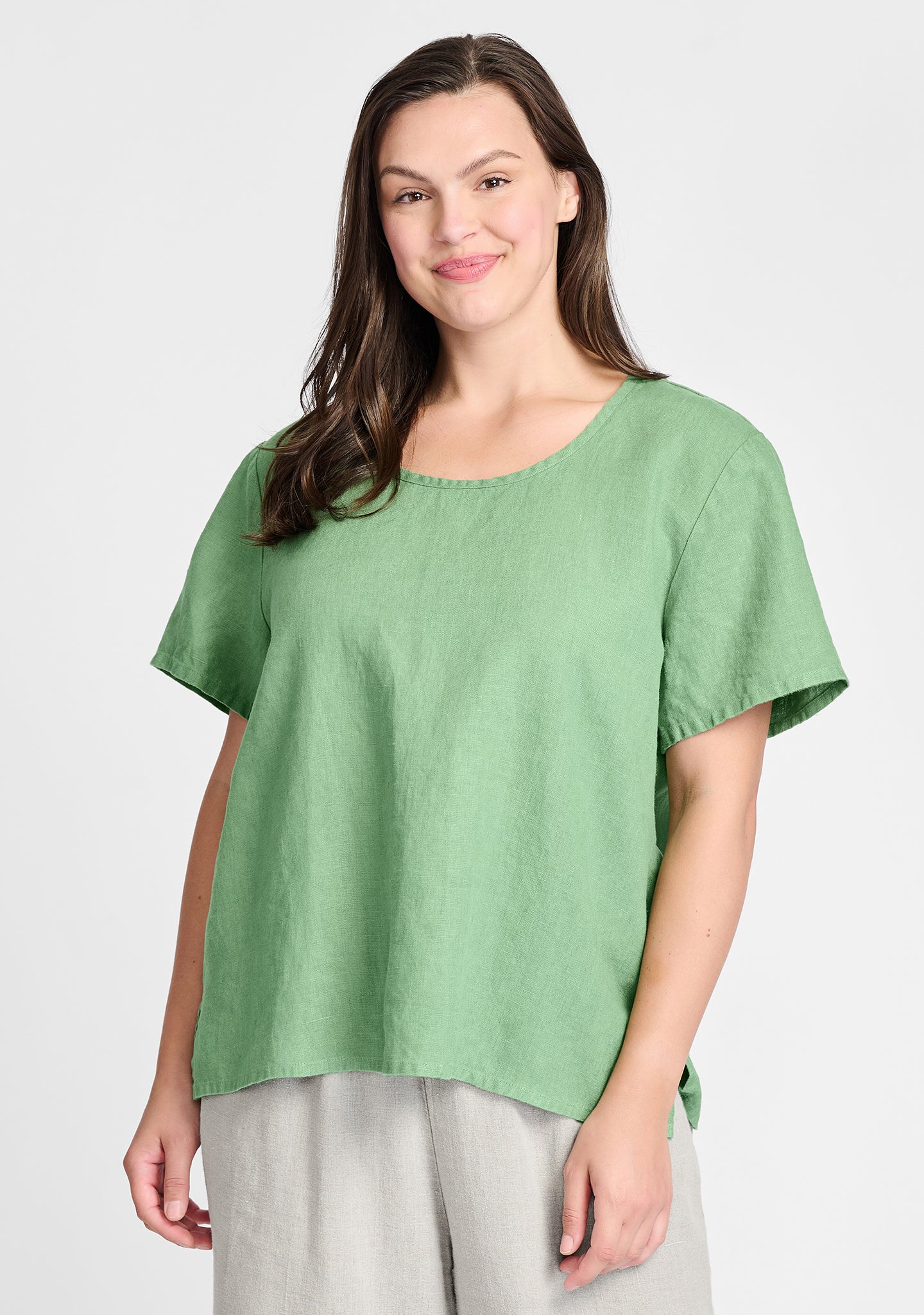 fundamental tee linen t shirt green