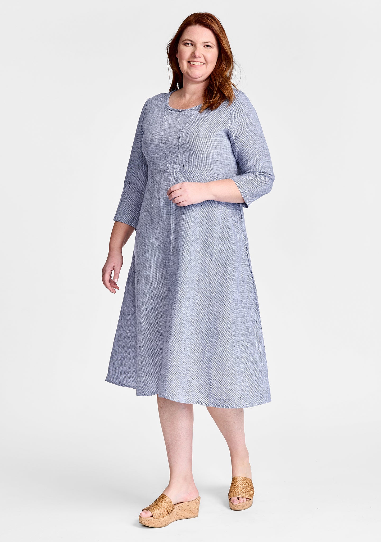 FLAX linen dress in blue